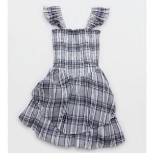 AERIE PLAID HANDKERCHIEF MINI DRESS NWT